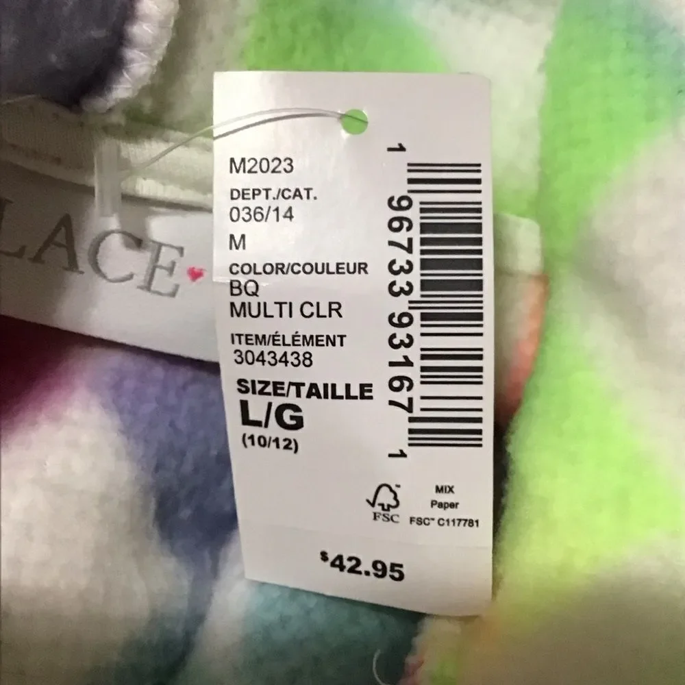 The Children's Place Multi-Colored Checkered Fuzzy Hoodie L‎ 10/12